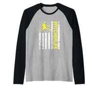 T-Shirt Softball Pitcher - Pitcher Life Drapeau américain Fastpitch Manche Raglan