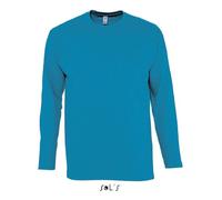 T-shirt Sol's Monarch - Homme - Aqua - Manches longues - 3XL - Coton XXXL