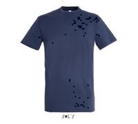 Sol’S Regent - Tee-Shirt Homme Manches Courtes à col Rond - 100% Coton Semi-peigné - French Marine - L