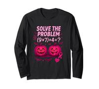 T-Shirt Solve The Problem 9x7+4 Meme 6 7 We Wear Pink Manche Longue