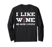 T-Shirt Sommelier « I Like Wine and Maybe 3 People » Manche Longue