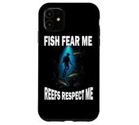 T-Shirt Spearfishing Plongée Fish Fear Me Reefs Respect Me Coque pour iPhone 11