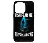 T-Shirt Spearfishing Plongée Fish Fear Me Reefs Respect Me Coque pour iPhone 13 Pro