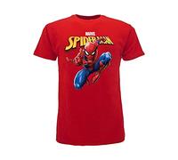 T-shirt Spiderman original Spider-Man homme araignée rouge Marvel officiel T-shirt (5-6 ans), rouge, 5-6 ans