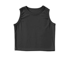 T-Shirt Sport, DéBardeurs Enfant DéBardeurs De Sport CôTeléS à Col Montant Hauts Courts pour La Gym Et Le Yoga