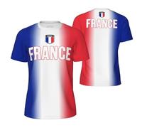 T-Shirt Sport Drapeau France 3D Imprimé pour supporter Gear Running, multicolore, 3XL