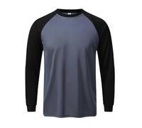 T Shirt Sport Homme à Manches Longues, Haut Grande Taille Homme Color-Block Extensible Respirant Et à SéChage Rapide Top DéContracté Ample Pullover pour D'EntraîNement Musculaire La Course à Pied