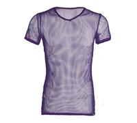 T Shirt Sport Homme Gilet de Cyclisme à séchage Rapide et Respirant, Noir, Transparent, for Clubwear, t-Shirt en résille, vêtements de Sport(Purple,M)