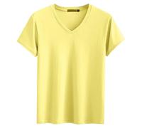 T Shirt Sport Homme Manches Courtes- Tee Shirt Col V Couleur Unie DéContracté Gilet Respirant Top ÉLasticité Classiques Slim Haut Comfortable Blouse Chic Passe-Partout Tunique Chemies Plage