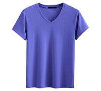T Shirt Sport Homme Manches Courtes- Tee Shirt Col V Couleur Unie DéContracté Gilet Respirant Top ÉLasticité Classiques Slim Haut Comfortable Blouse Chic Passe-Partout Tunique Chemies Plage