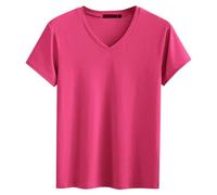 T Shirt Sport Homme Manches Courtes- Tee Shirt Col V Couleur Unie DéContracté Gilet Respirant Top ÉLasticité Classiques Slim Haut Comfortable Blouse Chic Passe-Partout Tunique Chemies Plage