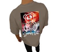 T Shirt Sport Homme T-Shirt Surdimensionné D'éTé pour Homme avec Col Rond Et Manches Courtes Style DéContracté Sportif Streetwear Tendance Dos Imprimé Confortable Coupe Ample Mode Urbaine Branché