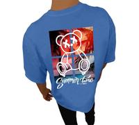 T Shirt Sport Homme T-Shirt Surdimensionné D'éTé pour Homme avec Col Rond Et Manches Courtes Style DéContracté Sportif Streetwear Tendance Dos Imprimé Confortable Coupe Ample Mode Urbaine Branché