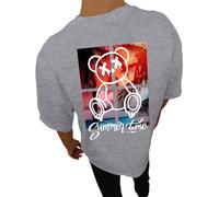 T Shirt Sport Homme T-Shirt Surdimensionné D'éTé pour Homme avec Col Rond Et Manches Courtes Style DéContracté Sportif Streetwear Tendance Dos Imprimé Confortable Coupe Ample Mode Urbaine Branché