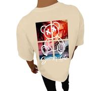 T Shirt Sport Homme T-Shirt Surdimensionné D'éTé pour Homme avec Col Rond Et Manches Courtes Style DéContracté Sportif Streetwear Tendance Dos Imprimé Confortable Coupe Ample Mode Urbaine Branché