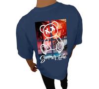 T Shirt Sport Homme T-Shirt Surdimensionné D'éTé pour Homme avec Col Rond Et Manches Courtes Style DéContracté Sportif Streetwear Tendance Dos Imprimé Confortable Coupe Ample Mode Urbaine Branché