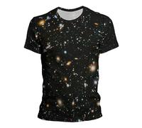T-Shirt Sport pour Hommes Tee-Shirt imprimé en 3D sur l'espace l'univers et la Galaxie Tops d'été décontractés Vintage à Manches Courtes et col Rond