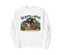 T-Shirt St Kitts et Nevis, Carte Graphique du Drapeau de Saint-Kitts-et-Nevis Sweatshirt