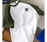 T-shirt standard pour hommes à manches raglan vert olive et blanc, T-shirt color block pour hommes, t-shirt graphique New York L,M,S,XL,XS,XXL,XXS,XXXL,XXXXLgraphiqueTissu tricoté
