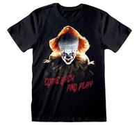 T-Shirt Stephen King IT Pennywise « Ça va recommencer » Homme Officiel Noir