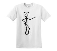 T-shirt Stickman des années 70 avec inscription « Spy Thriller TV » de Saint Simon Templar - Stickman Tshirts, T-shirt Noir/blanc, XL
