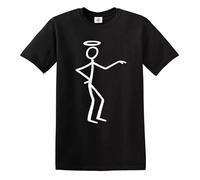 T-shirt Stickman des années 70 avec inscription « Spy Thriller TV » de Saint Simon Templar - Stickman Tshirts, Impression noire et blanche., 5XL