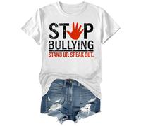 T-shirt « Stop Bullying Stand Up Speak Out » pour femme et homme, blanc, M