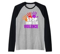 T-Shirt Stop pour Violence Domestique - Conscience de la Violence Domestique Manche Raglan