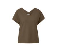 T-shirt structurÃ© Ã col en V et coupe dÃ©contractÃ©e femme s.Oliver Marron 38