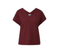 T-shirt structurÃ© Ã col en V et coupe dÃ©contractÃ©e femme s.Oliver Rouge 34