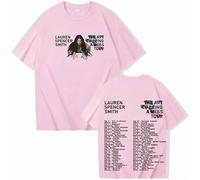 T-Shirt Style Ample Oversize Haut De Sport Chanteur Lauren Spencer Smith Manches Courtes T-Shirt Tendance Style Streetwear Rétro Hommes Et Femmes XS-3XL-Pink||XX_l