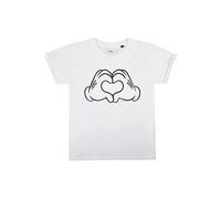 T-shirt style mickey mouse coton disney love hands blanc 7/8A