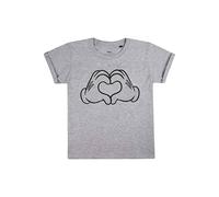T-shirt Style Mickey Mouse Coton Disney Love Hands Gris Chiné 12/13A