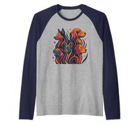 T-Shirt Style moderniste des années 50-60 avec Chiens Manche Raglan