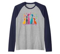 T-Shirt Style moderniste des années 50-60 avec Chiens Manche Raglan