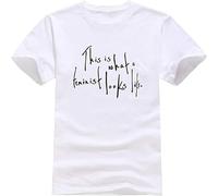 T-Shirt Summer This is What a Feminist Looks Like Printed Men's T-Shirts Casual Harajuku Tees White M