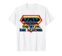 T-Shirt Super Dad, The Man, The Myth, The Legend T-Shirt, Homme, Blanc, XL