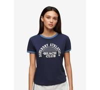 Superdry Beach Graphic Fitted Ringer Short Sleeve T-shirt Bleu S Femme