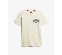 Superdry Biker Rock Relaxed Fit Short Sleeve T-shirt Beige S Homme