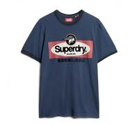 T-shirt - SUPERDRY - CL Ringer - Bleu Marine - Manches Courtes - Ajustée S