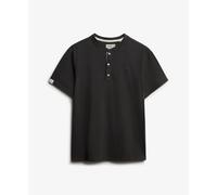 Superdry Classic Cotton Lin Grandad Short Sleeve T-shirt Noir 2XL Homme