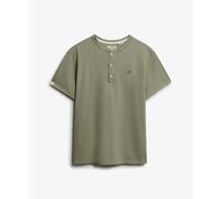 Superdry Classic Cotton Lin Grandad Short Sleeve T-shirt Beige,Vert S Homme
