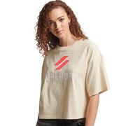 T-shirt Superdry Code Sl Stacked Apq Boxy en coton pour femmes M