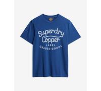 T-shirt Superdry Copper Label Script à manches courtes bleu. - S