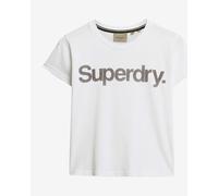 T-shirt Superdry Core Logo City à manches courtes blanc gris femme. - XS
