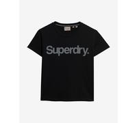 T-shirt Superdry Core Logo City à manches courtes pour femme, couleur noir. - XXS