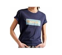 T shirt Superdry Femme Cl platina Bleu Coton M
