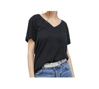 Superdry T-shirt Studios Slub brodé manches courtes col V Noir Femme S