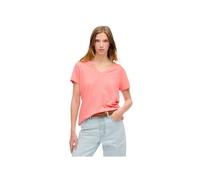 Superdry Studios Slub Embroidered Short Sleeve V Neck T-shirt Rose M Femme