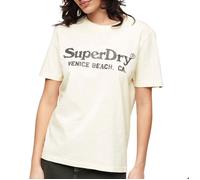 Superdry Metallic Venue Relaxed Short Sleeve T-shirt Beige XS Femme